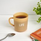 Glass Mug - 260 ml, Life, Mustard, Set of 6