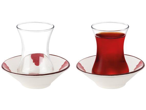 Vie Rouge O&Auml;&plusmn;seau 8 Pieces Turkish Tea Cup Set