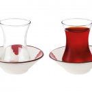 Vie Rouge Oıseau 8 Pieces Turkish Tea Cup Set