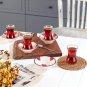 Vie Rouge Oıseau 8 Pieces Turkish Tea Cup Set