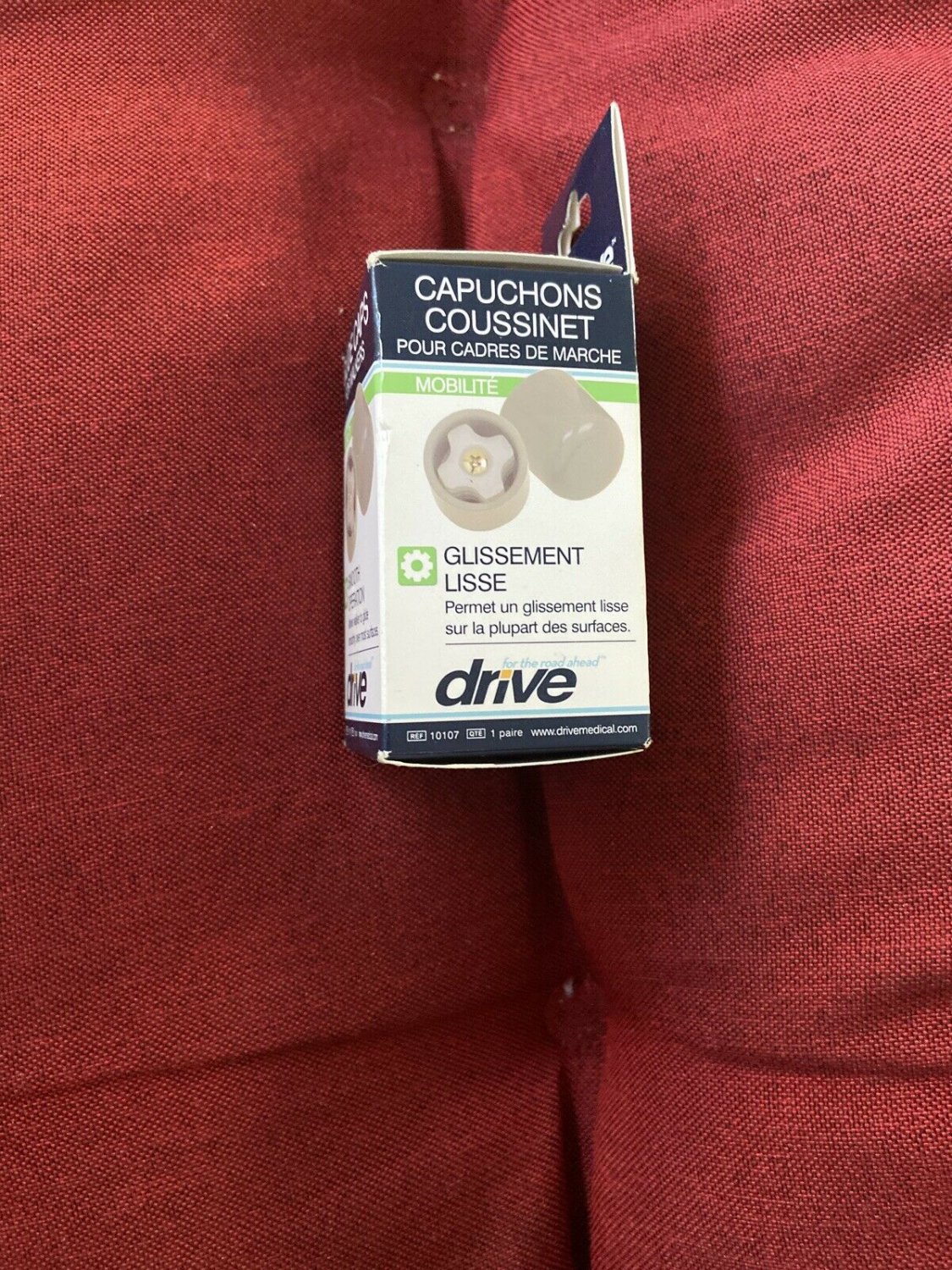 Drive Medical 10107 Plastic Walker Glide Caps Gray 1 Pair