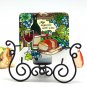 4-inch Handpaint glass panel for Desktop Decoration and Candle Holder