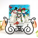 4-inch Handpaint glass panel for Desktop Decoration and Candle Holder