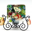 ACEVER 4-inch Handpaint glass panel for Desktop Decoration and Candle Holder |Bread