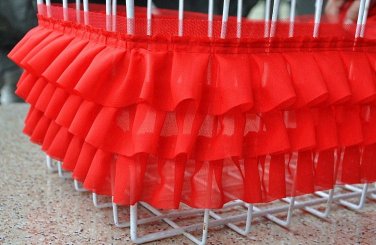 2 yards 10cm 3 Layers High Quality Red Chiffon Fold Lace Trim DIY Handmade Accessory E8066