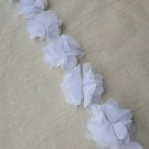2 yards Lace Trim High Quality White Chiffon Flower Lace Trim DIY Handmade Accessory E0671