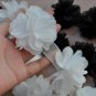 2 yards Lace Trim High Quality White Chiffon Flower Lace Trim DIY Handmade Accessory E0671
