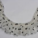 3 Yards Chiffon Fold Lace Trim White With Black Dots Tulle Lace DIY 1.57 Inches Wide E1523