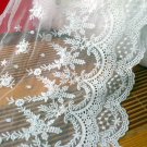 2 yards Lace trim  White Mesh Vintage Style Embroidered Lace Floral Lace 10.23 inches wide E1522