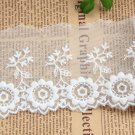 4 yards White Venic Lace Floral Lolita Embroidery Lace Trim 3.14 inches wide E1506
