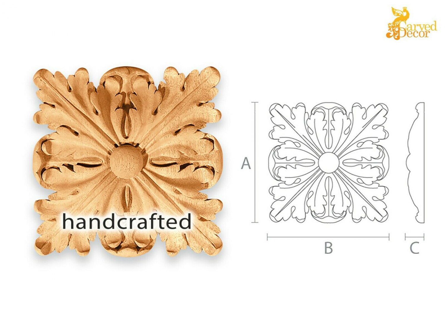 Custom made hand carved wood medallion wall art (10 pc.)