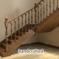 Architectural wood stair newel post design - Wooden stair parts (Set of 2)