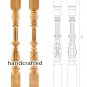 Victorian hardwood newel post for sale (Set of 2) hand carved wood
