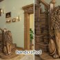 Lion Newel Post, Wood carved sculpture, Staircase Column Post