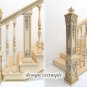High quality carved box newel post, Salvage staircase from oak or beech