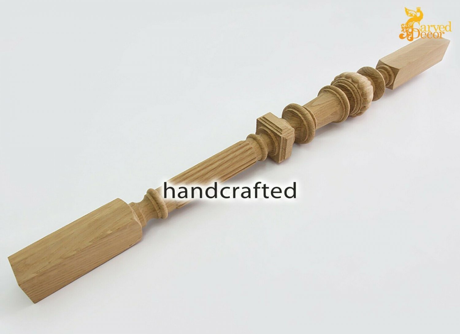 Custom Made Exterior Newel Post Stair (Set of 2) hand carved wood
