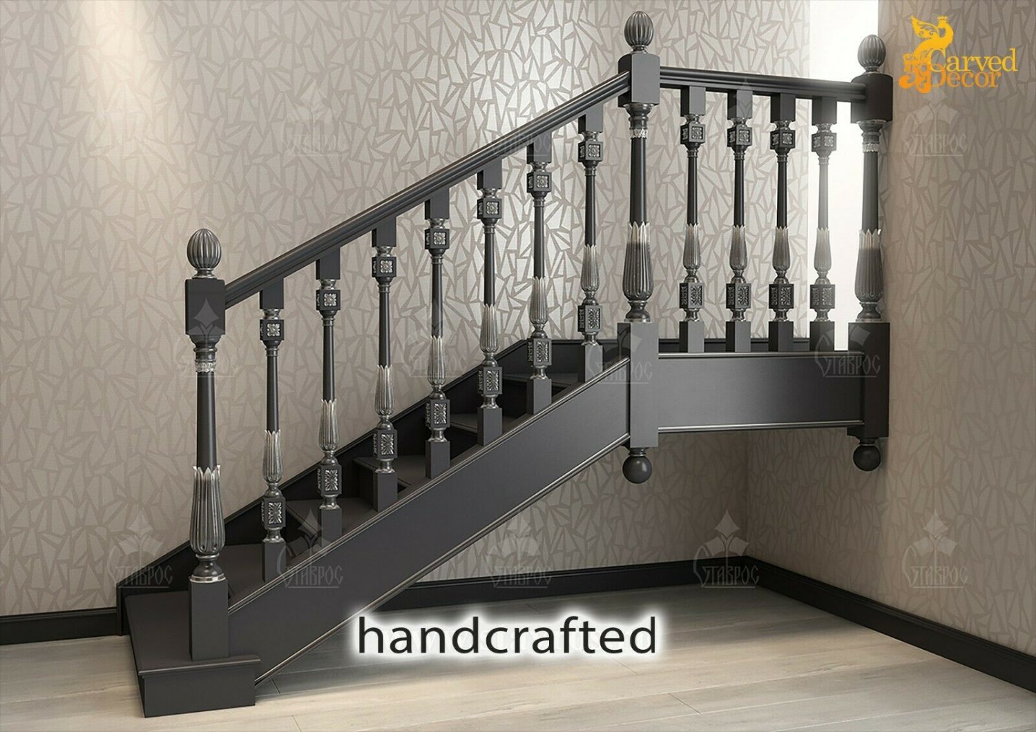 Decorative wood stair balusters designs - Stair parts (10 pc.)