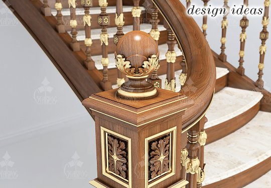 Decorative Globe Carved Newel Post Cap (Set of 10)