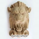 SET OF 10 Lion head wood carving, Solid wood carved rosette, decor animals