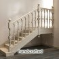 Custom made oak stair post for interior - Wooden stair parts (Set of 2)