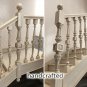 Custom made oak stair post for interior - Wooden stair parts (Set of 2)