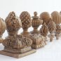 SET OF 10 carved Pineapple newel post cap, Solid Wood (oak, beech) Finial