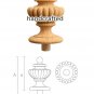 SET OF 10 Unfinished Decorative Carved Newel Post Cap, Solid Wood (oak, beech)