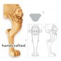 SET OF 4 Wooden coffee table legs, carved feets - Lion head and paw