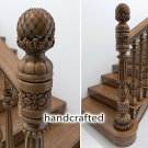 Unfinished Banister Newel Post for Stair (Set of 2) hand carved wood