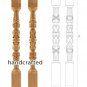 Ornamental Oak Newel Post Stair (Set of 2) hand carved wood