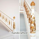 Wood Carving Exterior Newel Post for Staircase (Set of 2) hand carved wood