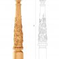 Wood Carving Exterior Newel Post for Staircase (Set of 2) hand carved wood