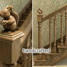 SET OF 10 Unfinished Decorative Carved Newel Post Cap Squirrel
