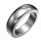 14k White Gold Finish 925 Sterling Silver Single Lab Diamond Ring Band