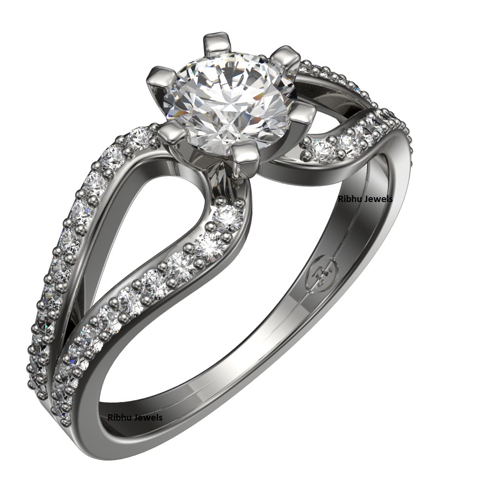 925 Sterling Solid Silver Womens Wedding Engagement Diamond Ring