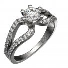 925 Sterling Solid Silver Womens Wedding Engagement Diamond Ring