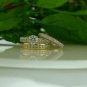 925 Sterling Silver His Her Wedding Trio Ring Set Gold Finish