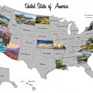 USA State Scratch Off Travel Map -Large 32" by 24" Frameable Poster