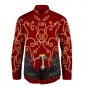PRE ORDER MAROON BATIK ENGGANG BIRD WITH GOLD LINE FRONT SIDE SIZE S M L XL 2XL FOR MAN AS01