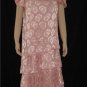 Lizzy & Johnny Peach Floral Tiered Church Dress sz 12 Large