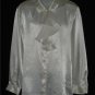 Leslie Fay Off White Ruffle Dress Shirt LS Sz 18