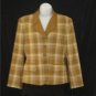 Kaspar Beige Brown Plaid Career Jacket Blazer Sz 10