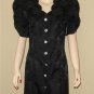 Vintage 80s Black Prom Party Rhinestone Dress 9 / 10 M