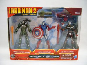IRON MAN 2 ADVANCED TACTICAL ARMOR Exclusive 3 Pack MIB