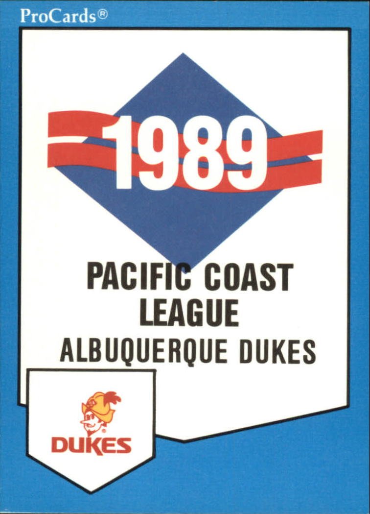 1989 Albuquerque Dukes ProCards 87 Checklist