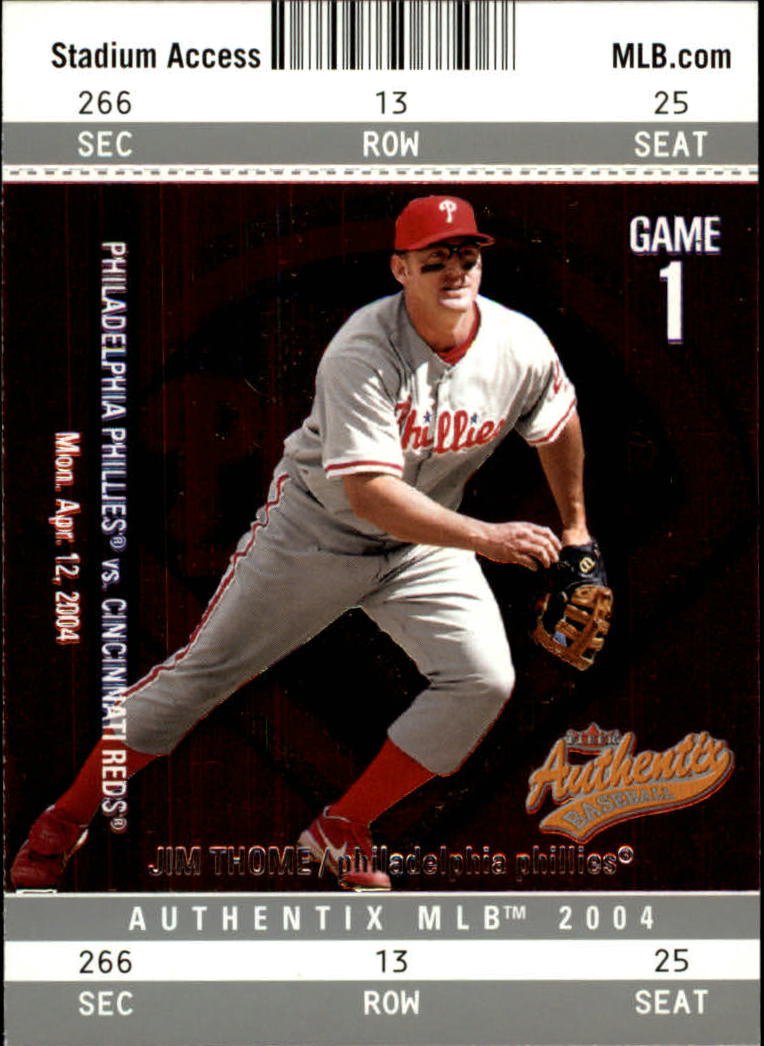 2004 Fleer Authentix 16 Jim Thome
