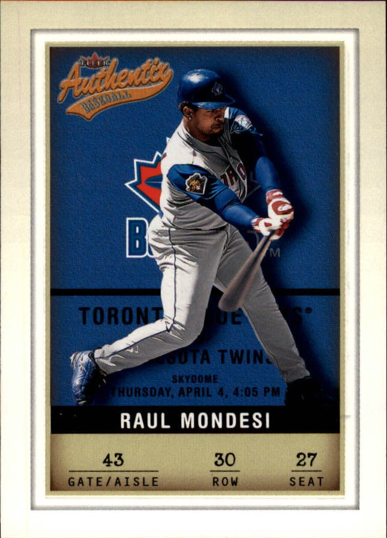 2002 Fleer Authentix 30 Raul Mondesi