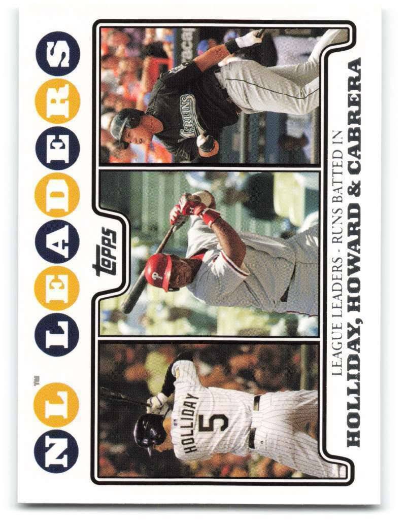 2008 Topps 58 Matt Holliday/Ryan Howard/Miguel Cabrera