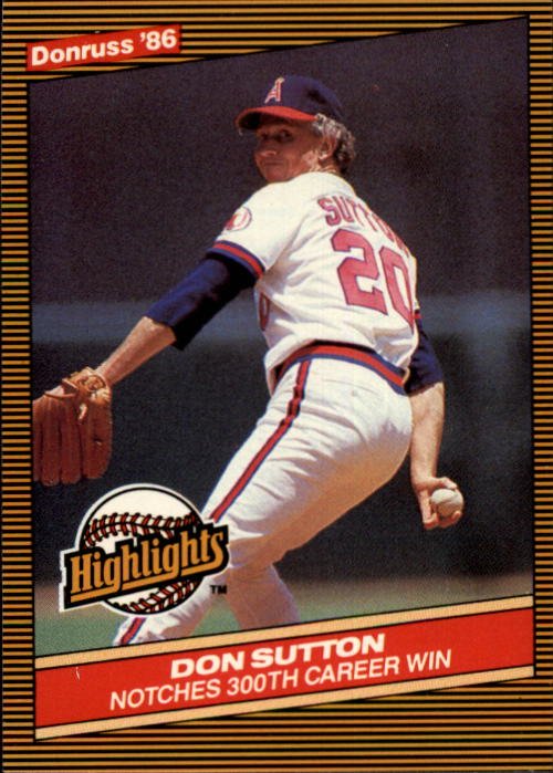 1986 Donruss Highlights 16 Don Sutton