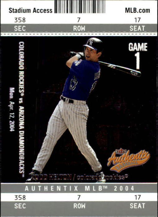 2004 Fleer Authentix 71 Todd Helton